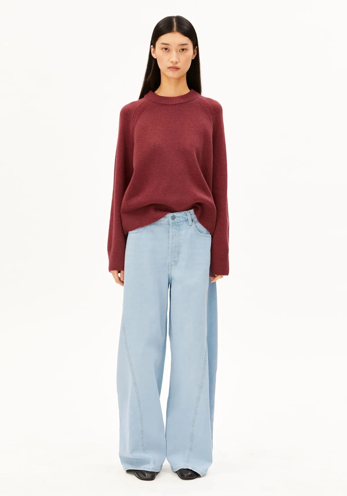 WOOL KNIT SWEATER - Oud Roze - Afbeelding 3