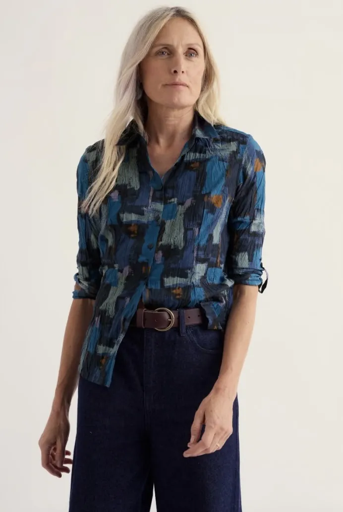 Larissa Shirt - Paint Texture Maritime