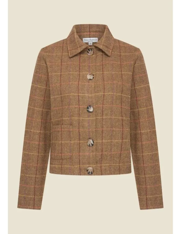 Cecil Jacket Tartan Tweed Caramel - Bruin