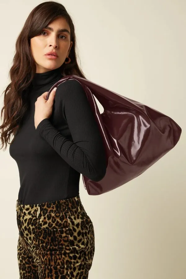 Glace Tote Patent Bag - Porto Red