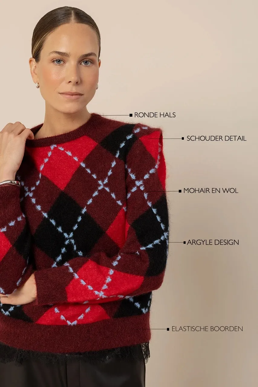 Arly argyle pullover - Multi color - Afbeelding 5