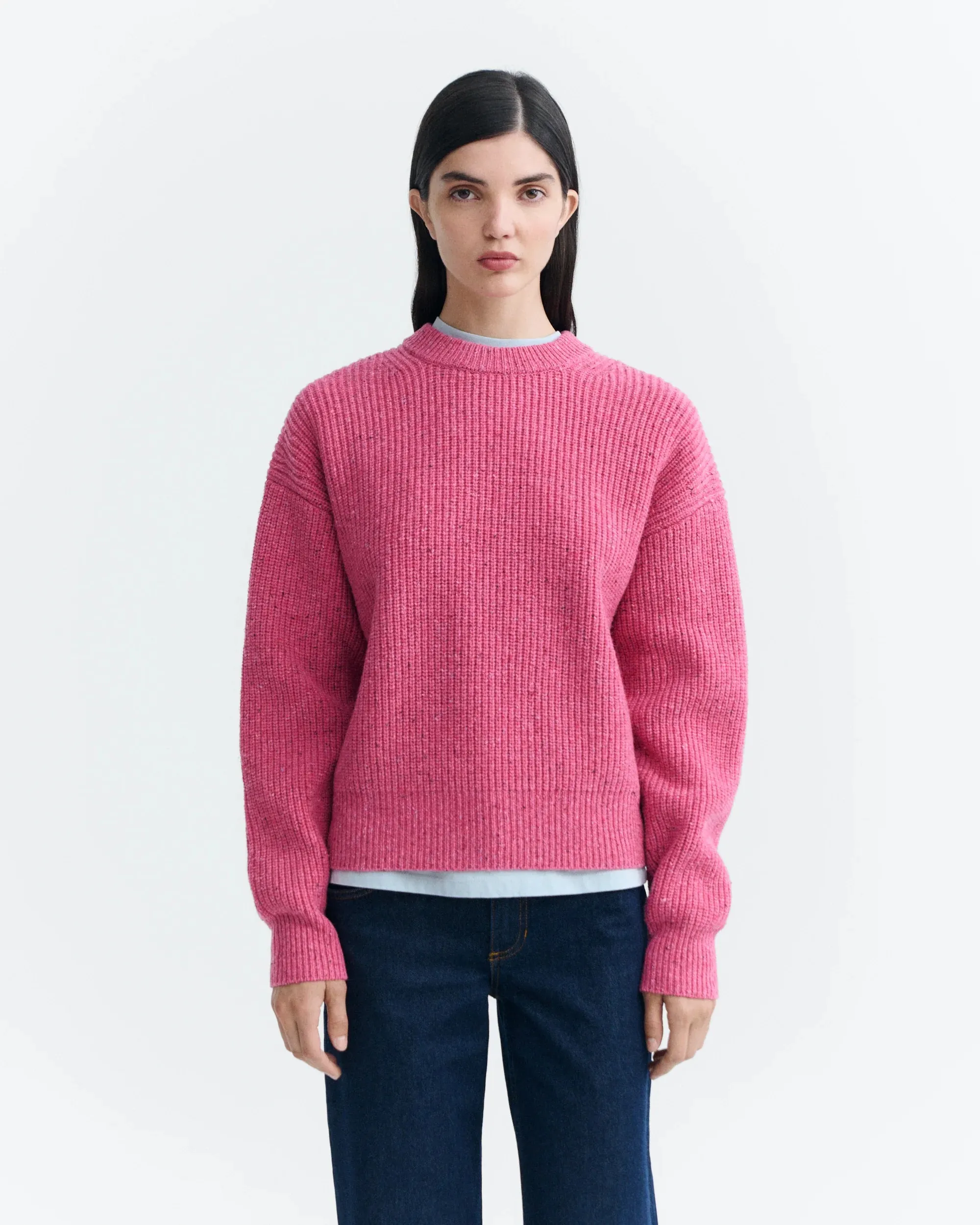 PINK CARMEN KNITTED SWEATER - Roze