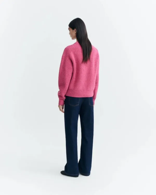 PINK CARMEN KNITTED SWEATER - Roze